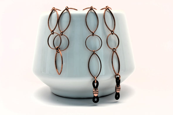 Large Link Antique Copper Glasses Chain