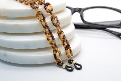 Small link Tortoise Shell Paperclip Glasses Chain