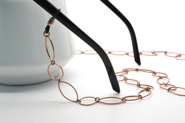 Large Link Antique Copper Glasses Chain