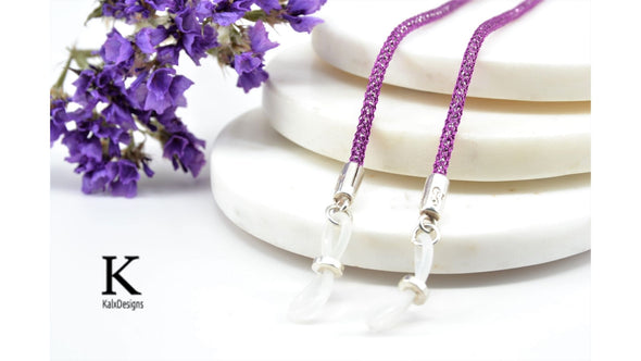 Purple and silver glasses chain