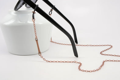 Antique Copper Bar Link Glasses Chain