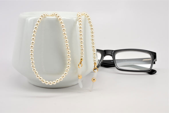 Cream Austrian Crystal Pearls Glasses Chain
