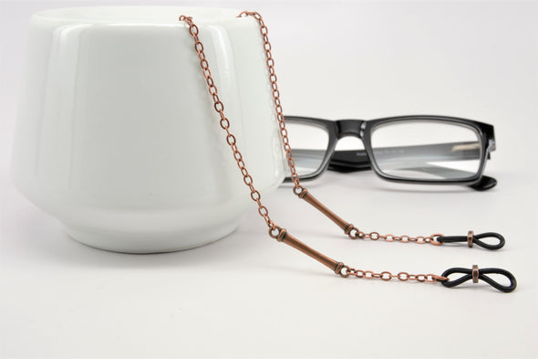 Antique Copper Bar Link Glasses Chain