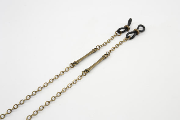 Antique Brass Bar Link Glasses Chain