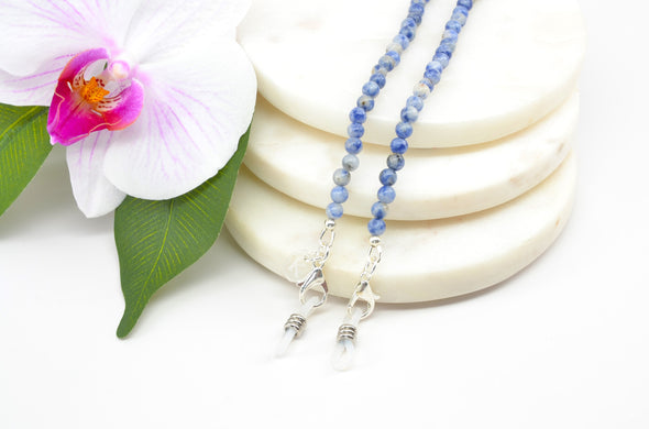 Denim Lapis Gemstone Glasses Chain