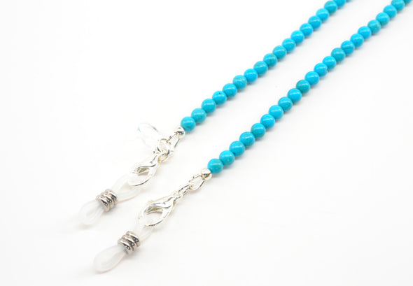 Genuine Turquoise Gemstone Glasses Chain