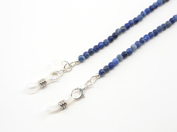 Gemstone Glasses Chain in Denim Blue Colours