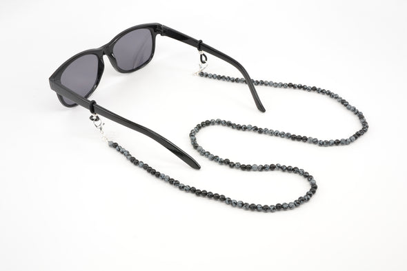 SnowFlake Obsidian Gemstone Glasses Chain
