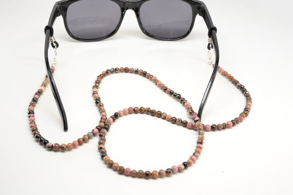 Rhodonite Gemstone Glasses Chain
