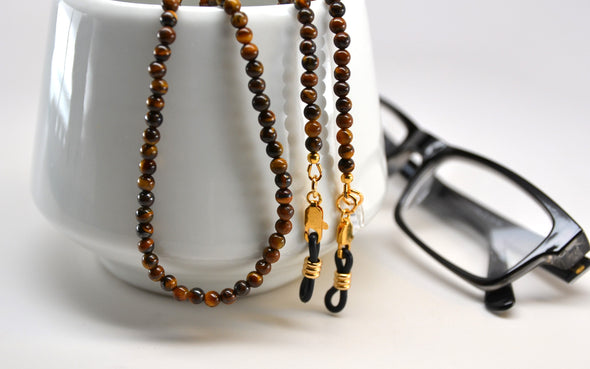 Golden Tiger Eye Gemstone Glasses Chain