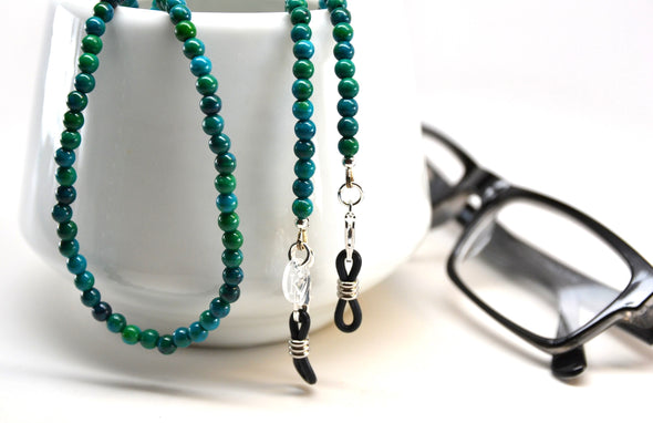 Azurite Green Gemstone Glasses Chain