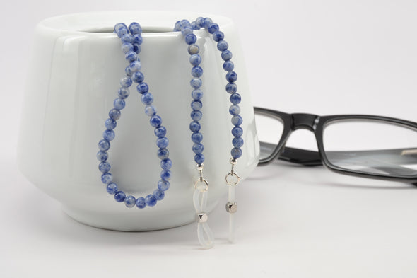 Denim Lapis Gemstone Glasses Chain