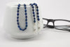 Indigo blue freshwater pearl glasses chain