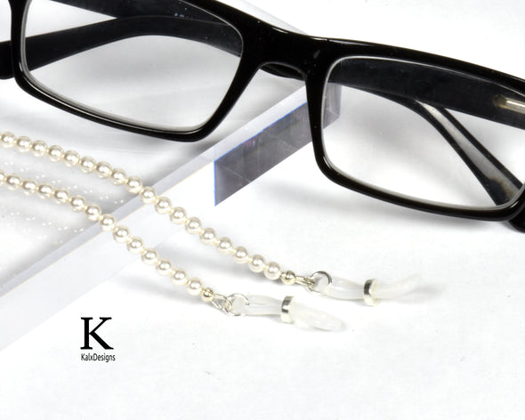 4mm Austrian white pearl glasses chain