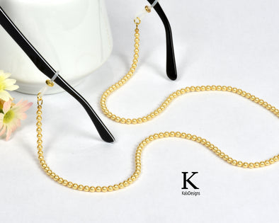Gold Austrian pearl glasses chain