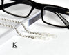 Silver clear crystal cup chain glasses chain