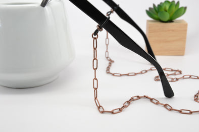 Small paperclip antique copper glasses chain