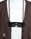Chunky gunmetal glasses chain
