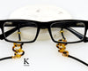 Leather and tortoise shell glasses chain