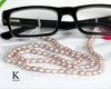 Mauve freshwater pearl glasses chain